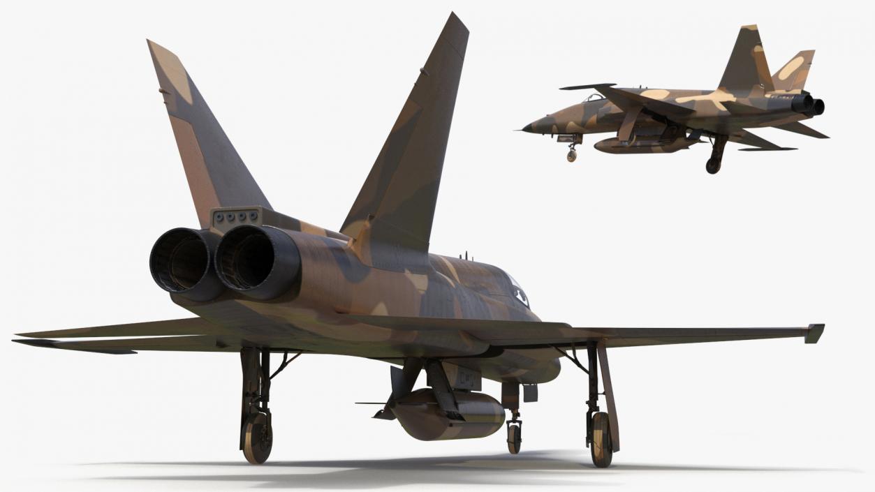 3D Sand Camouflaged Military Fighter Jet Simplified model