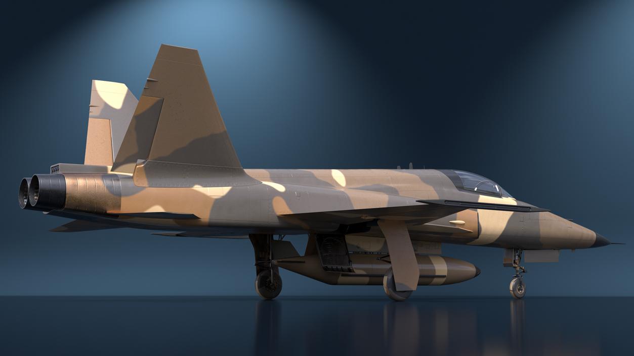 3D Sand Camouflaged Military Fighter Jet Simplified model