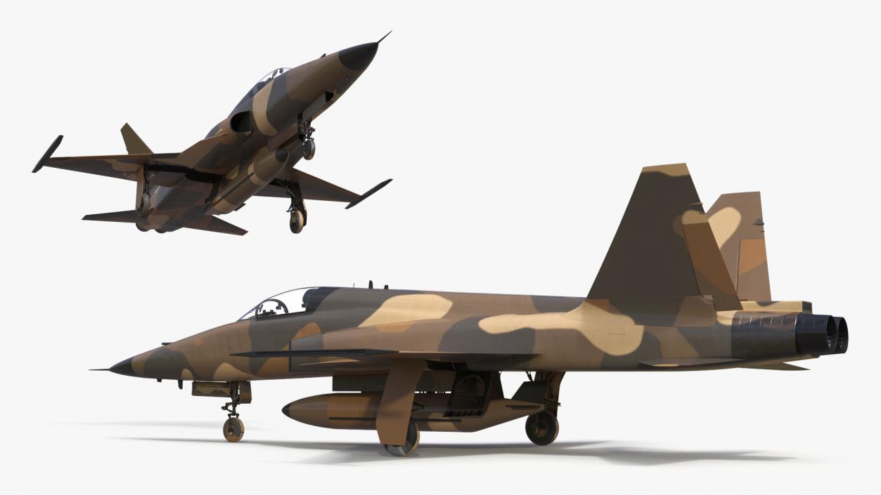 3D Sand Camouflaged Military Fighter Jet Simplified model