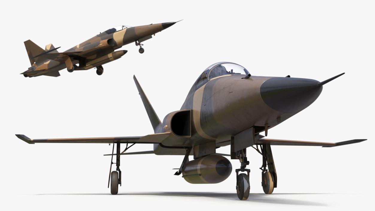 3D Sand Camouflaged Military Fighter Jet Simplified model