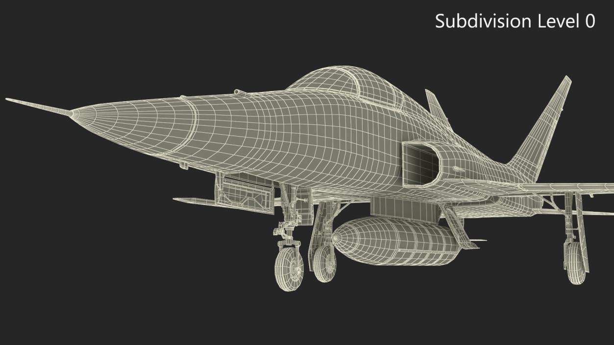 3D Sand Camouflaged Military Fighter Jet Simplified model