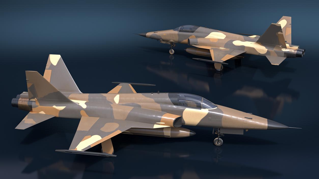 3D Sand Camouflaged Military Fighter Jet Simplified model