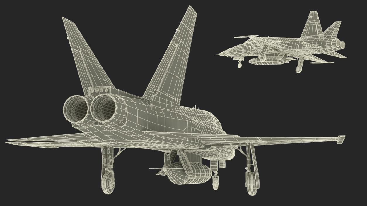 3D Sand Camouflaged Military Fighter Jet Simplified model