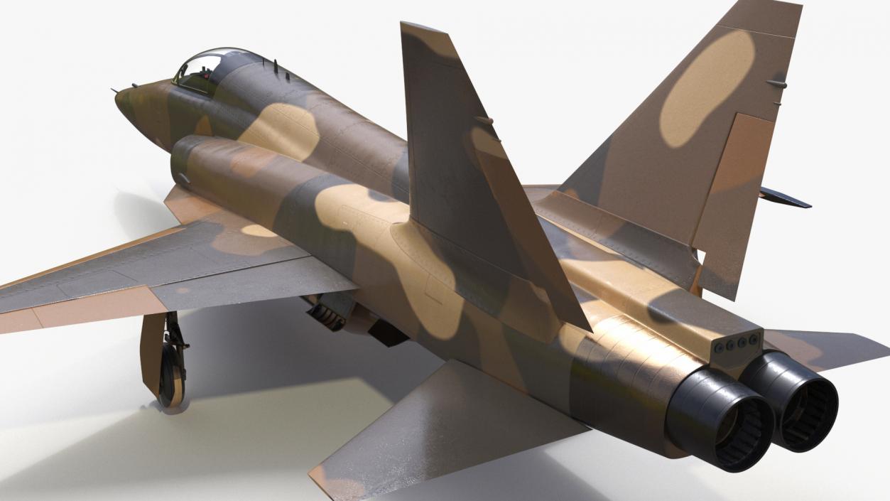 3D Sand Camouflaged Military Fighter Jet Simplified model