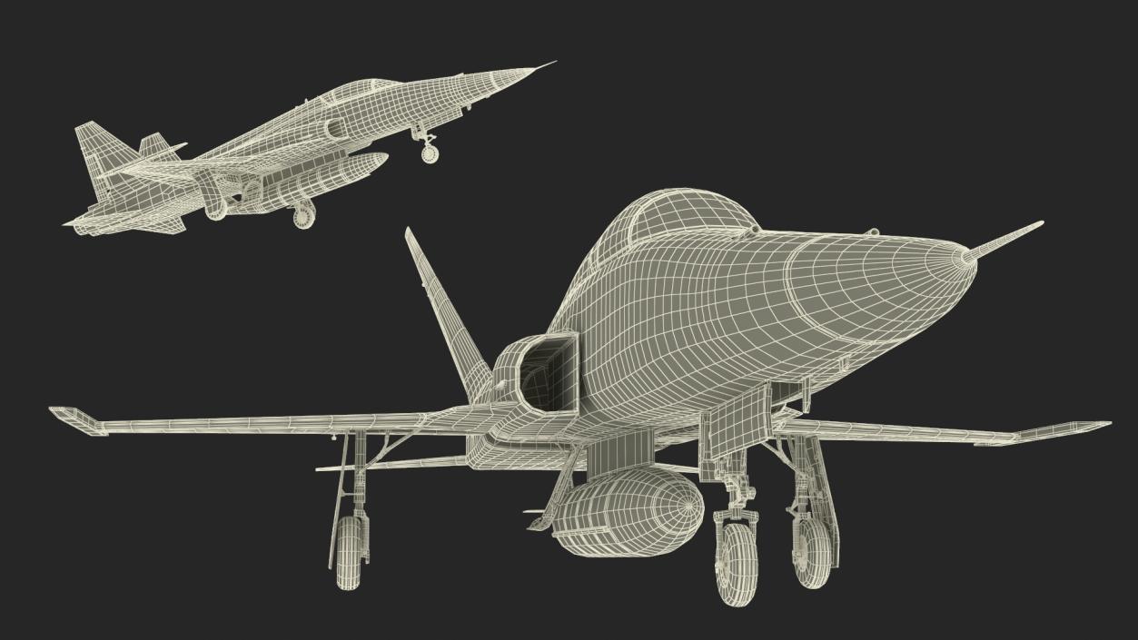 3D Sand Camouflaged Military Fighter Jet Simplified model