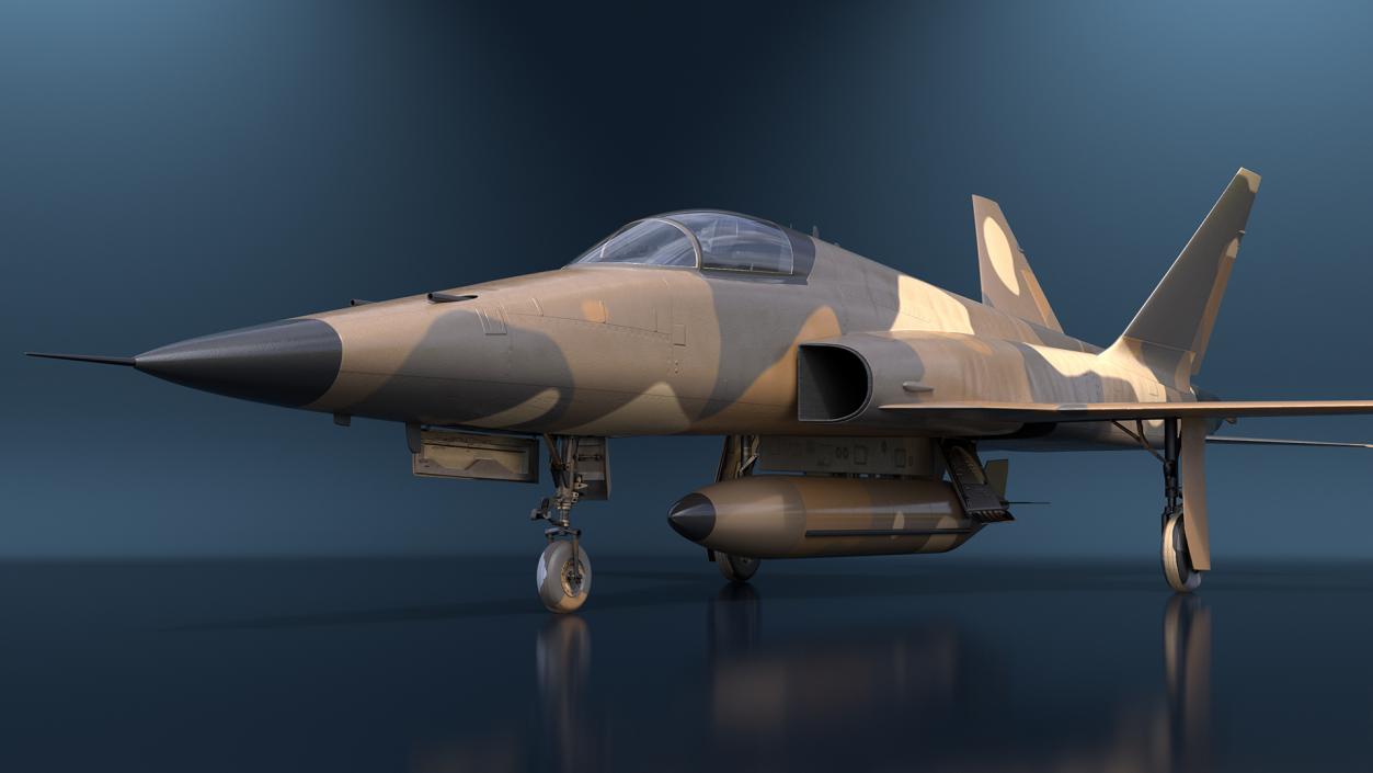 3D Sand Camouflaged Military Fighter Jet Simplified model