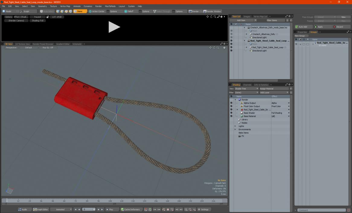 3D Red Tight Steel Cable Seal Loop