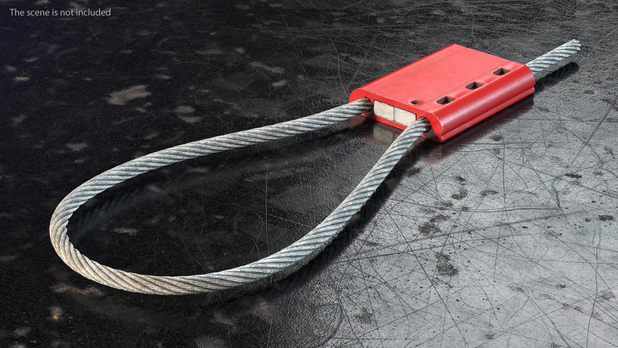 3D Red Tight Steel Cable Seal Loop