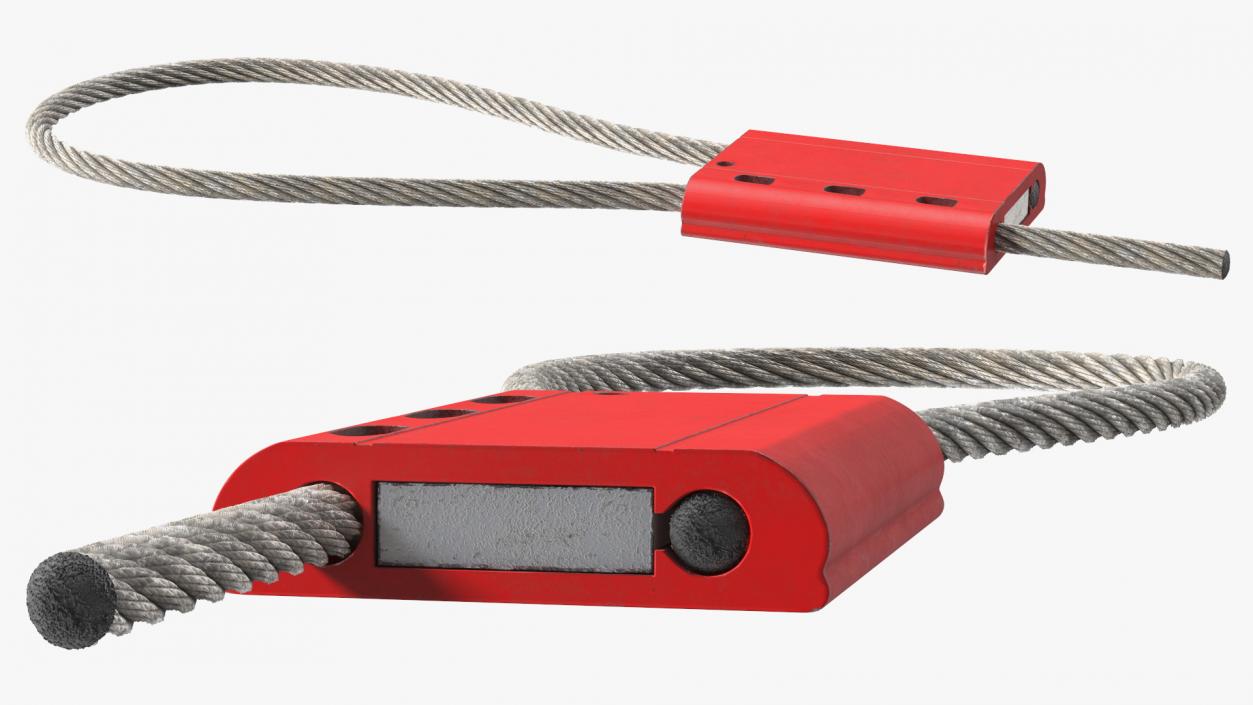 3D Red Tight Steel Cable Seal Loop