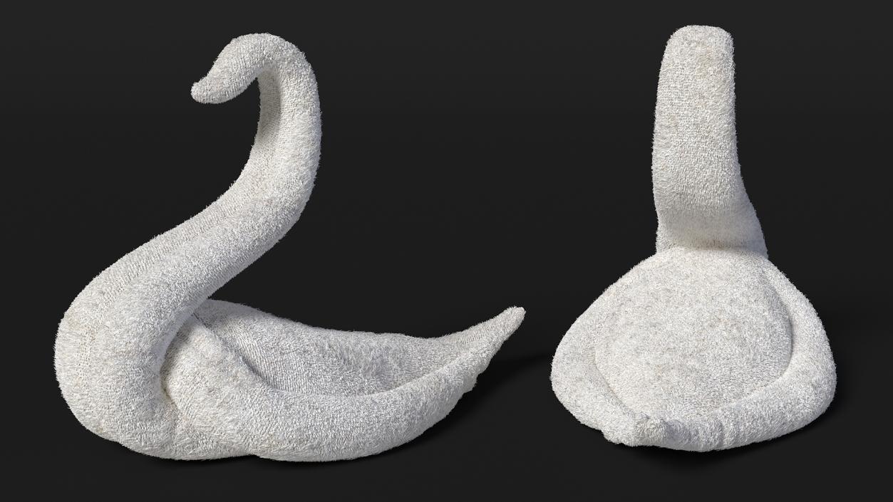 3D model Towel Swan with Folded Wings White Fur 2