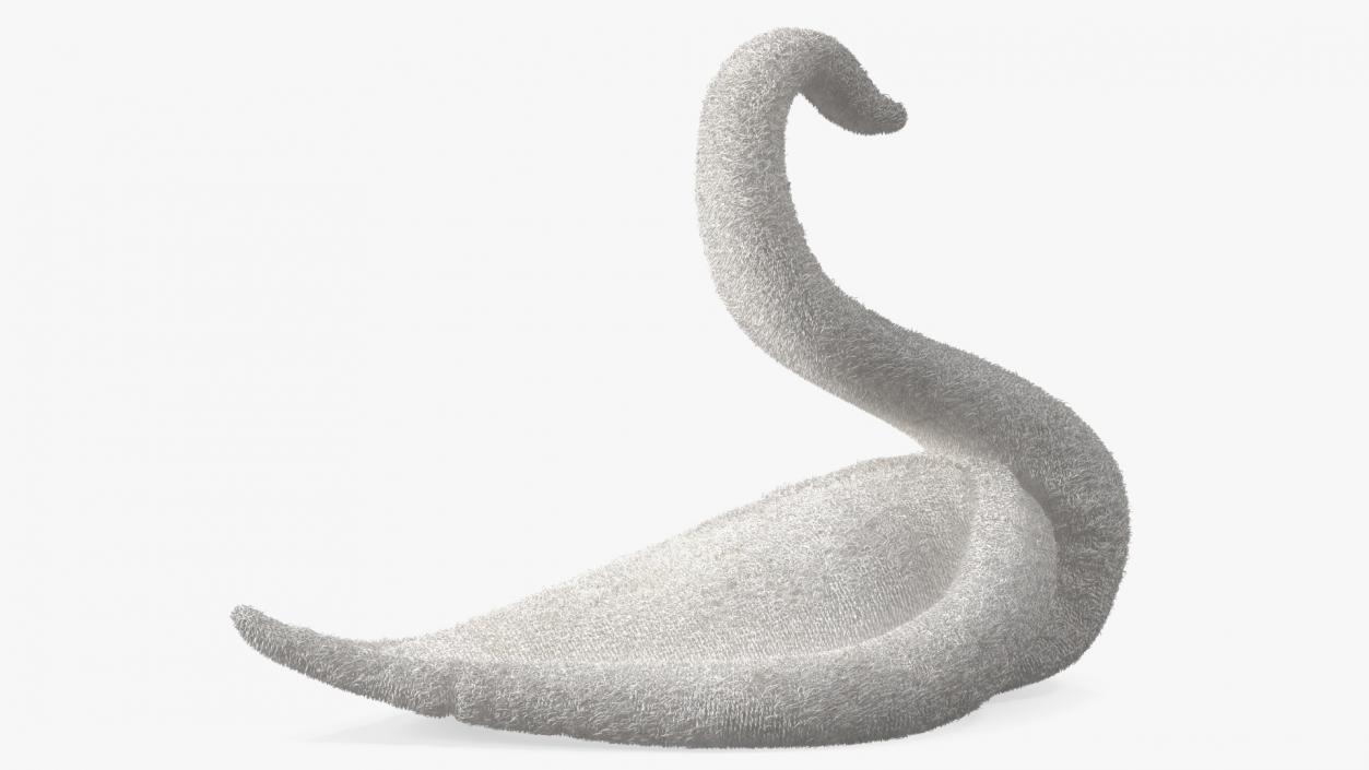 3D model Towel Swan with Folded Wings White Fur 2