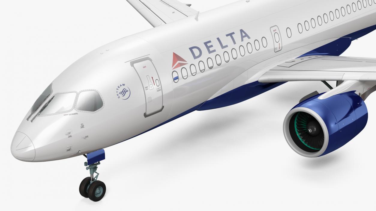 Airbus A220 100 Delta Simple Interior 3D