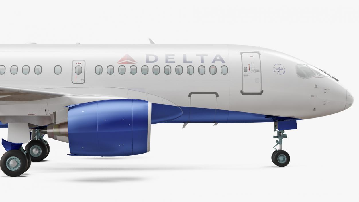 Airbus A220 100 Delta Simple Interior 3D