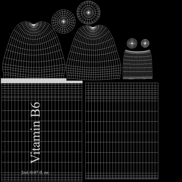 Vitamin B6 Pyridoxine 2ml Amber Ampoule 3D model