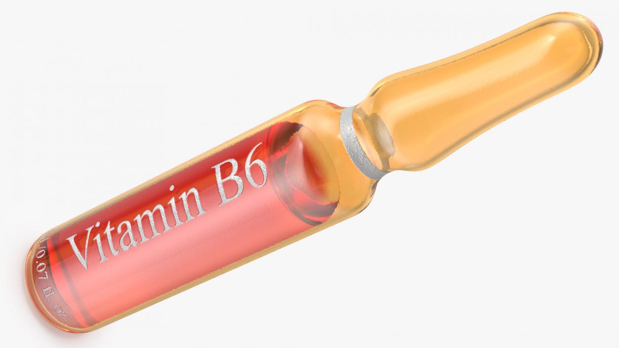 Vitamin B6 Pyridoxine 2ml Amber Ampoule 3D model