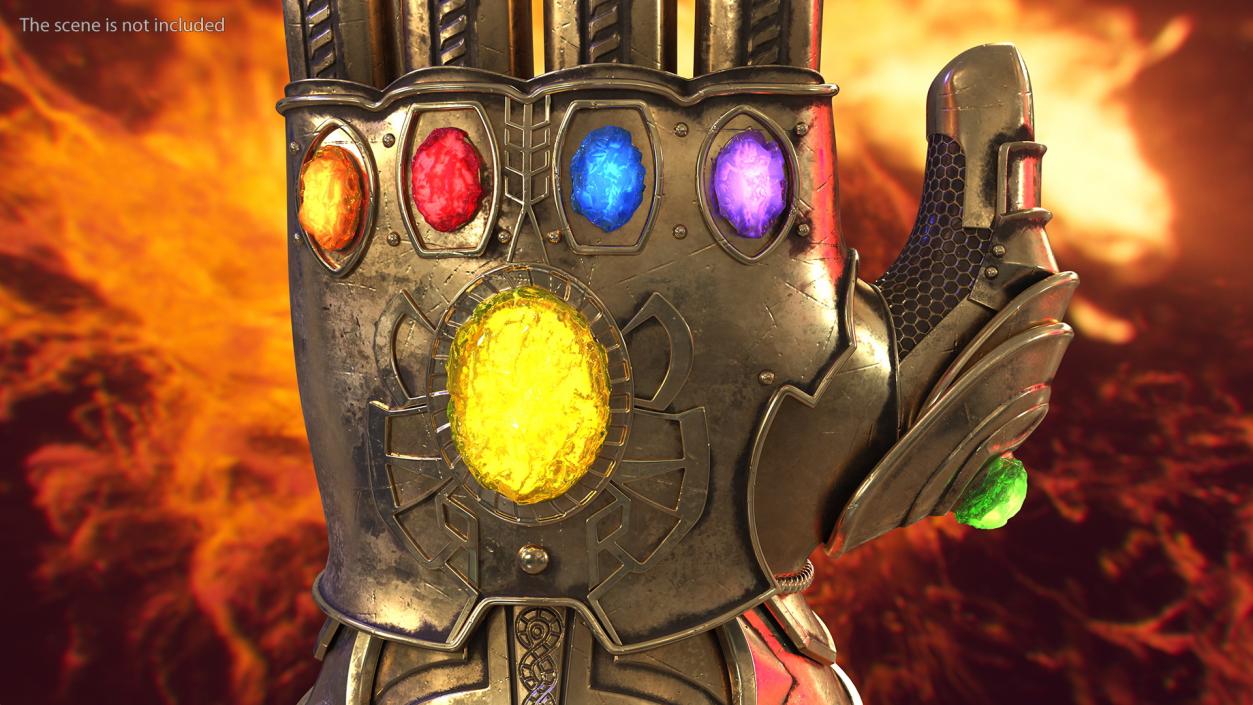 3D Infinity Gauntlet Glow Rigged for Maya model