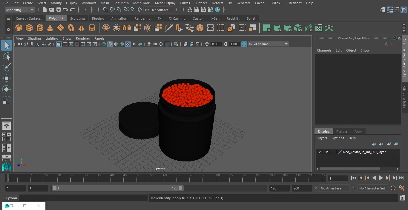 Red Caviar in Jar 3D