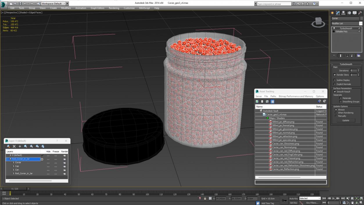 Red Caviar in Jar 3D