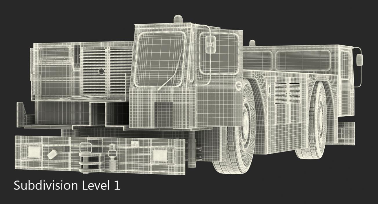 Heavy Aircraft Tractor Rigged 3D model