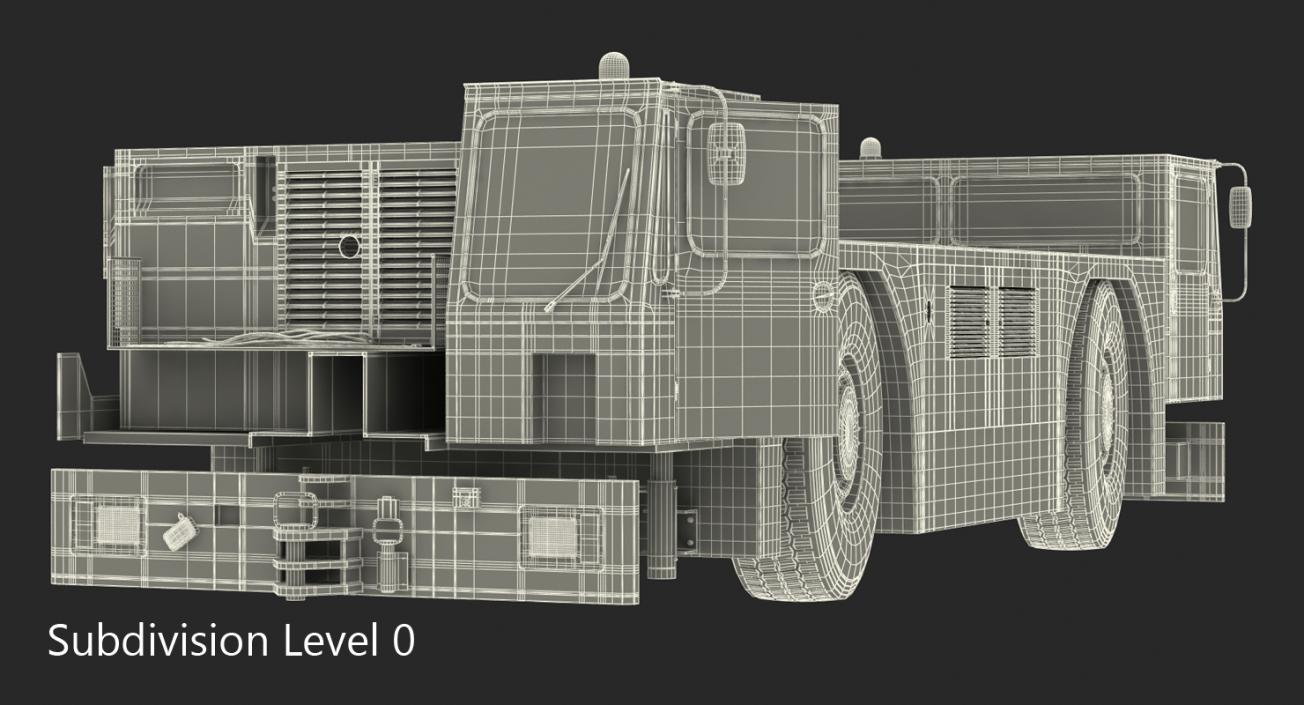 Heavy Aircraft Tractor Rigged 3D model