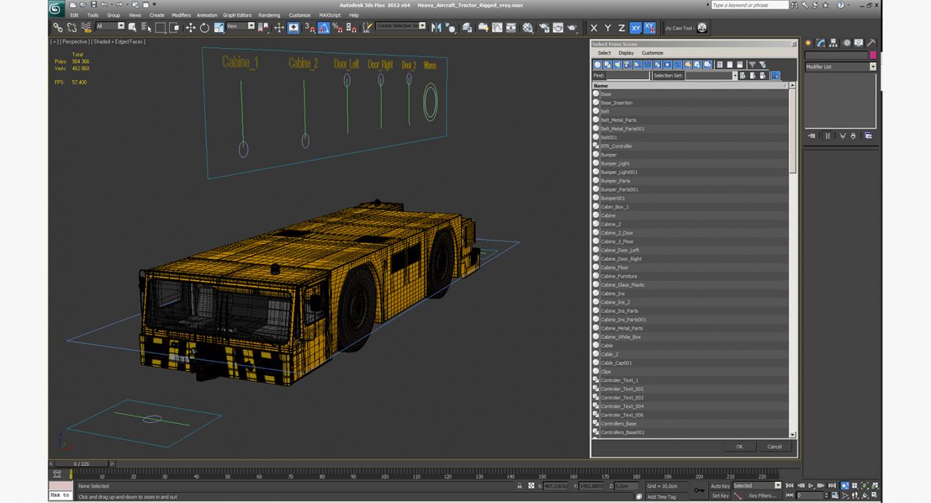 Heavy Aircraft Tractor Rigged 3D model