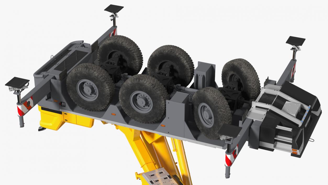 Mobile Crane Liebherr with Concrete Barriers 3D model