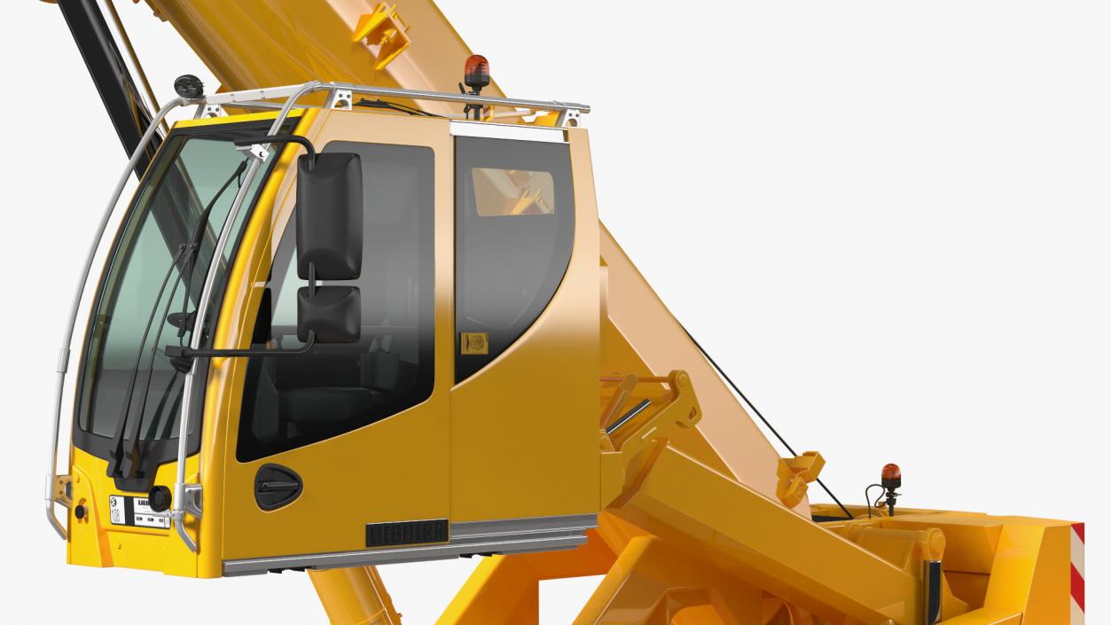 Mobile Crane Liebherr with Concrete Barriers 3D model