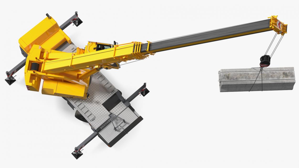 Mobile Crane Liebherr with Concrete Barriers 3D model