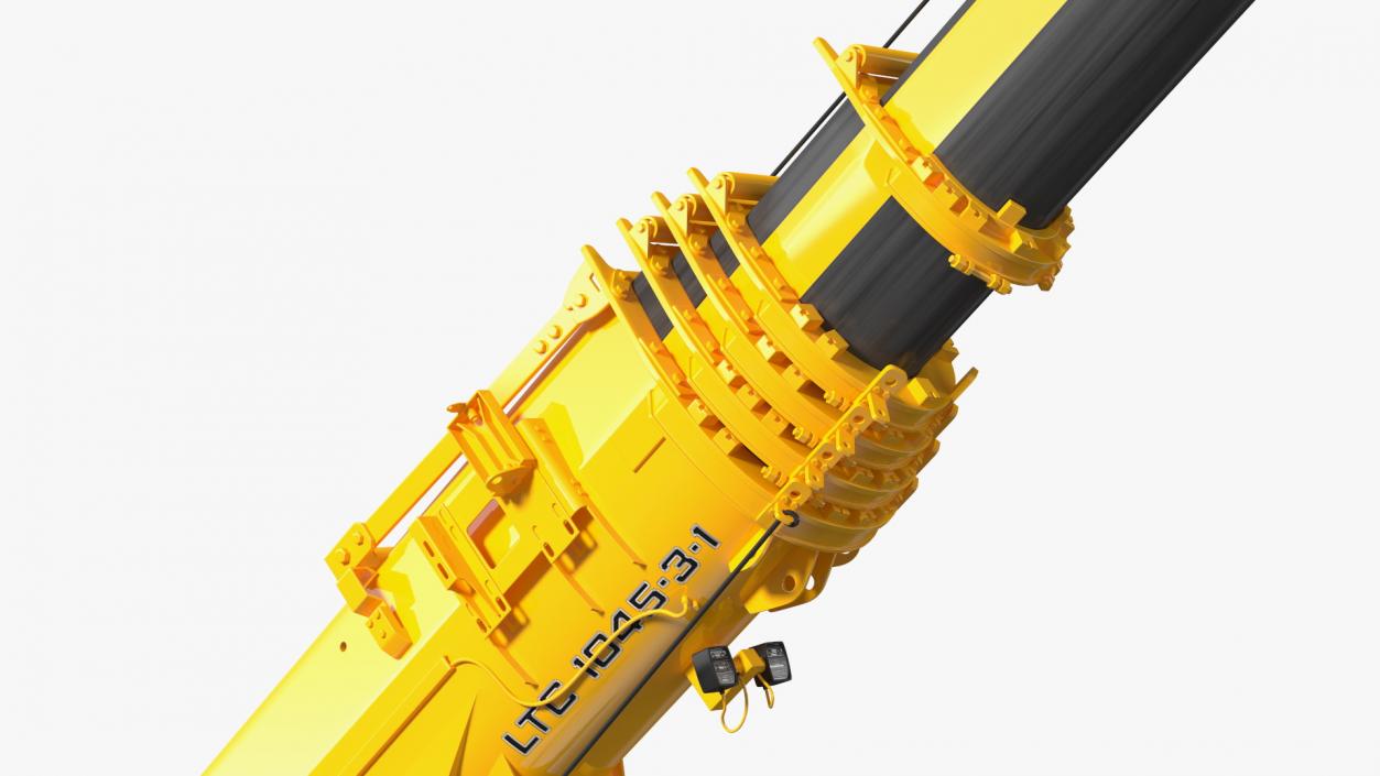 Mobile Crane Liebherr with Concrete Barriers 3D model