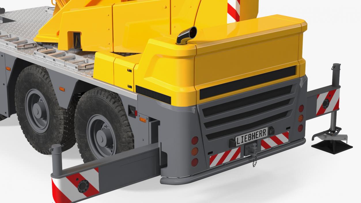 Mobile Crane Liebherr with Concrete Barriers 3D model