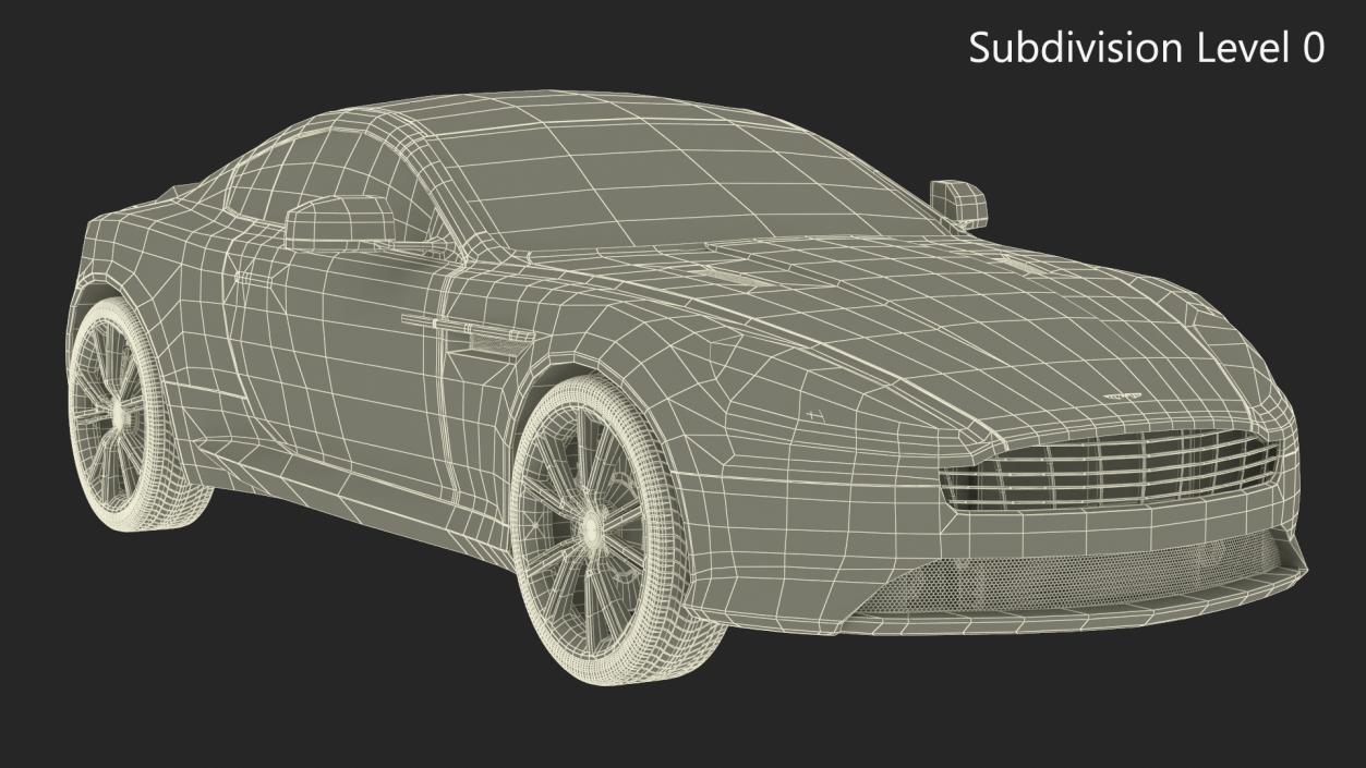 Aston Martin DB9 Blue Simple Interior 3D