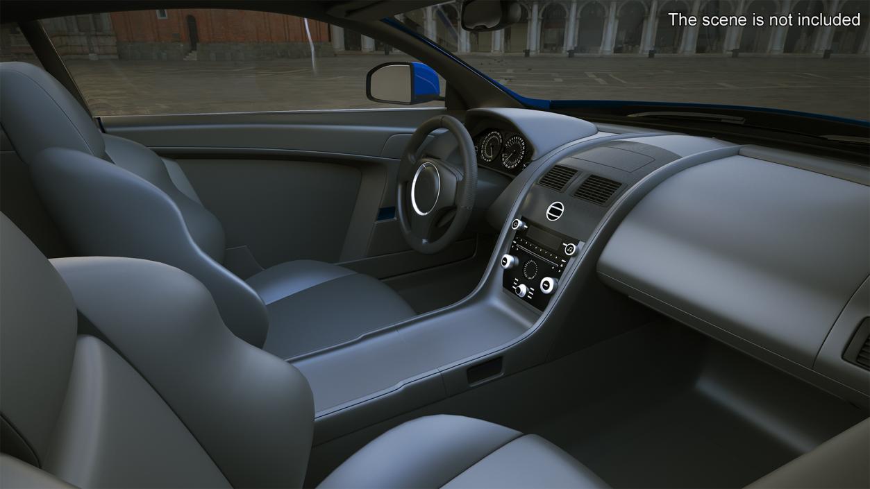 Aston Martin DB9 Blue Simple Interior 3D