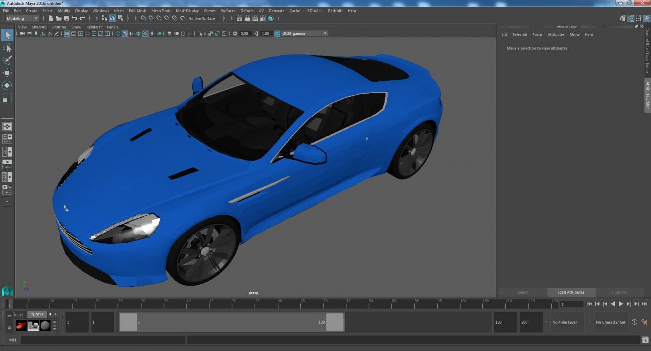 Aston Martin DB9 Blue Simple Interior 3D