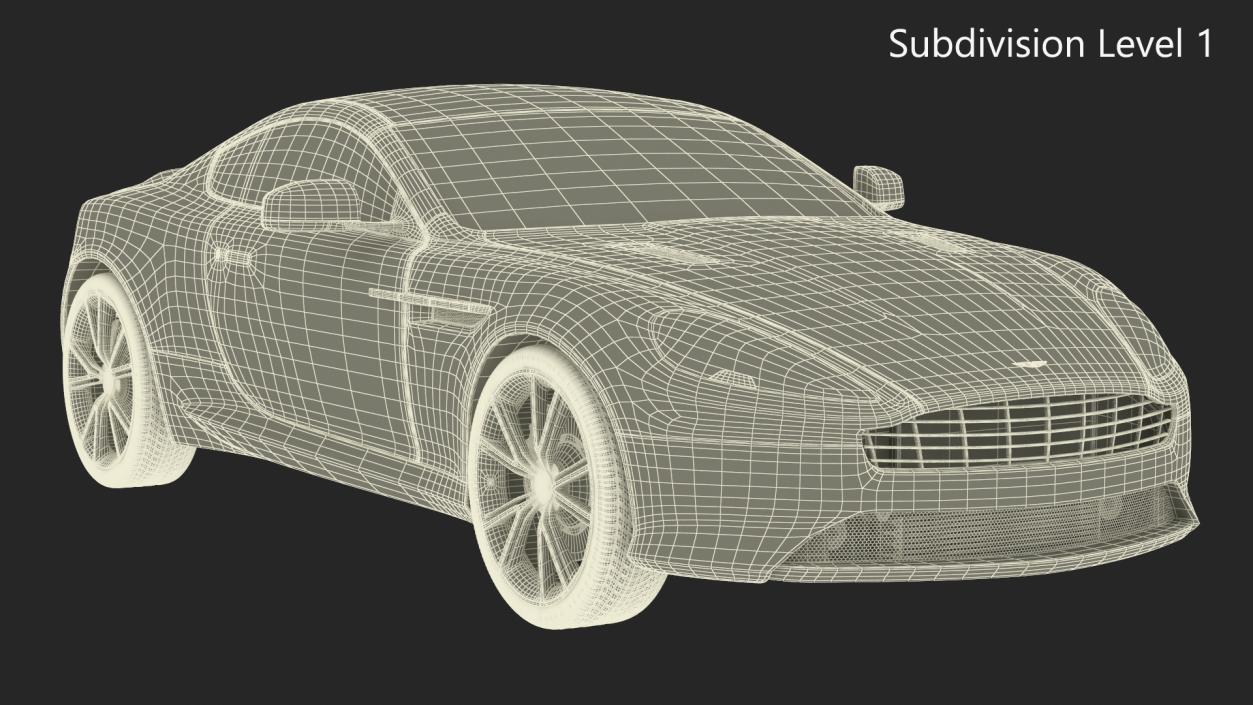 Aston Martin DB9 Blue Simple Interior 3D