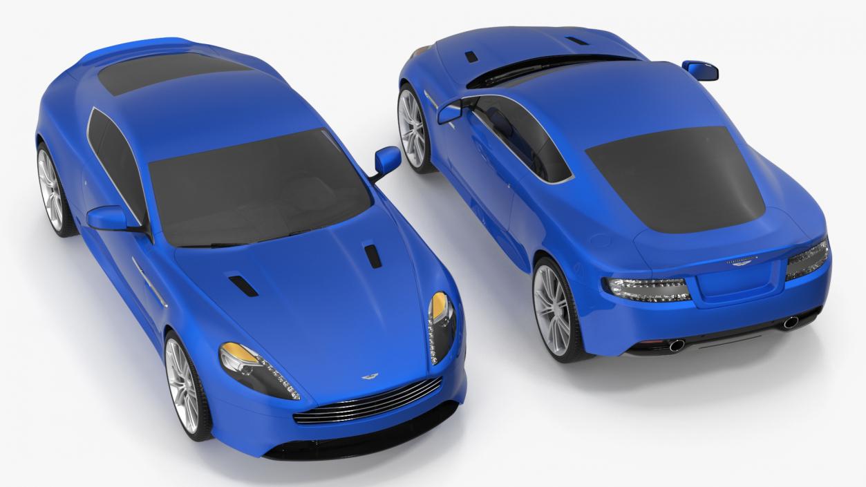 Aston Martin DB9 Blue Simple Interior 3D