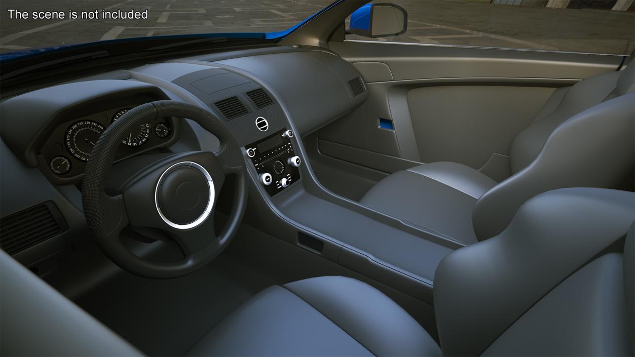 Aston Martin DB9 Blue Simple Interior 3D