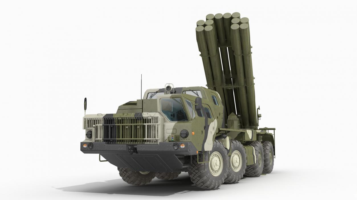 3D model Smerch Rocket Launcher System Camouflage