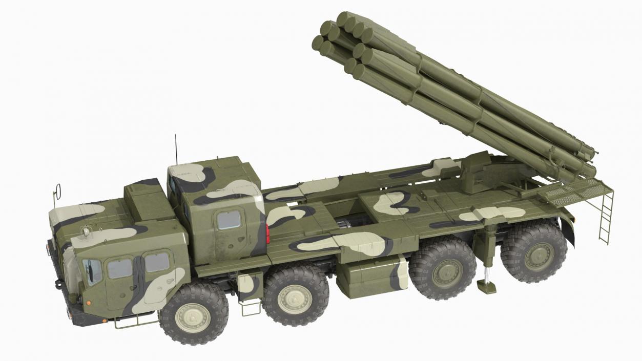 3D model Smerch Rocket Launcher System Camouflage