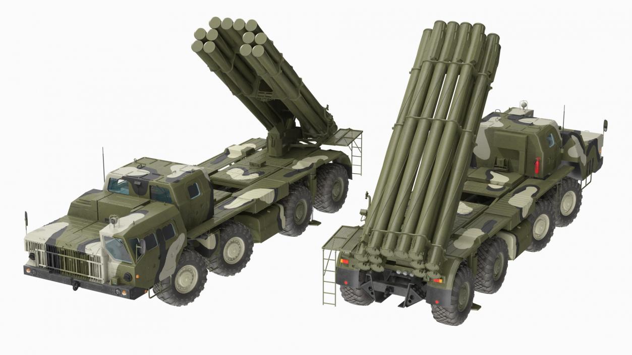 3D model Smerch Rocket Launcher System Camouflage