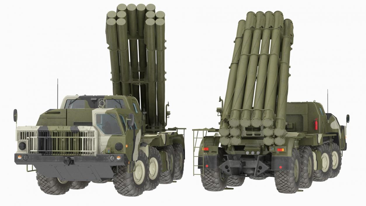 3D model Smerch Rocket Launcher System Camouflage