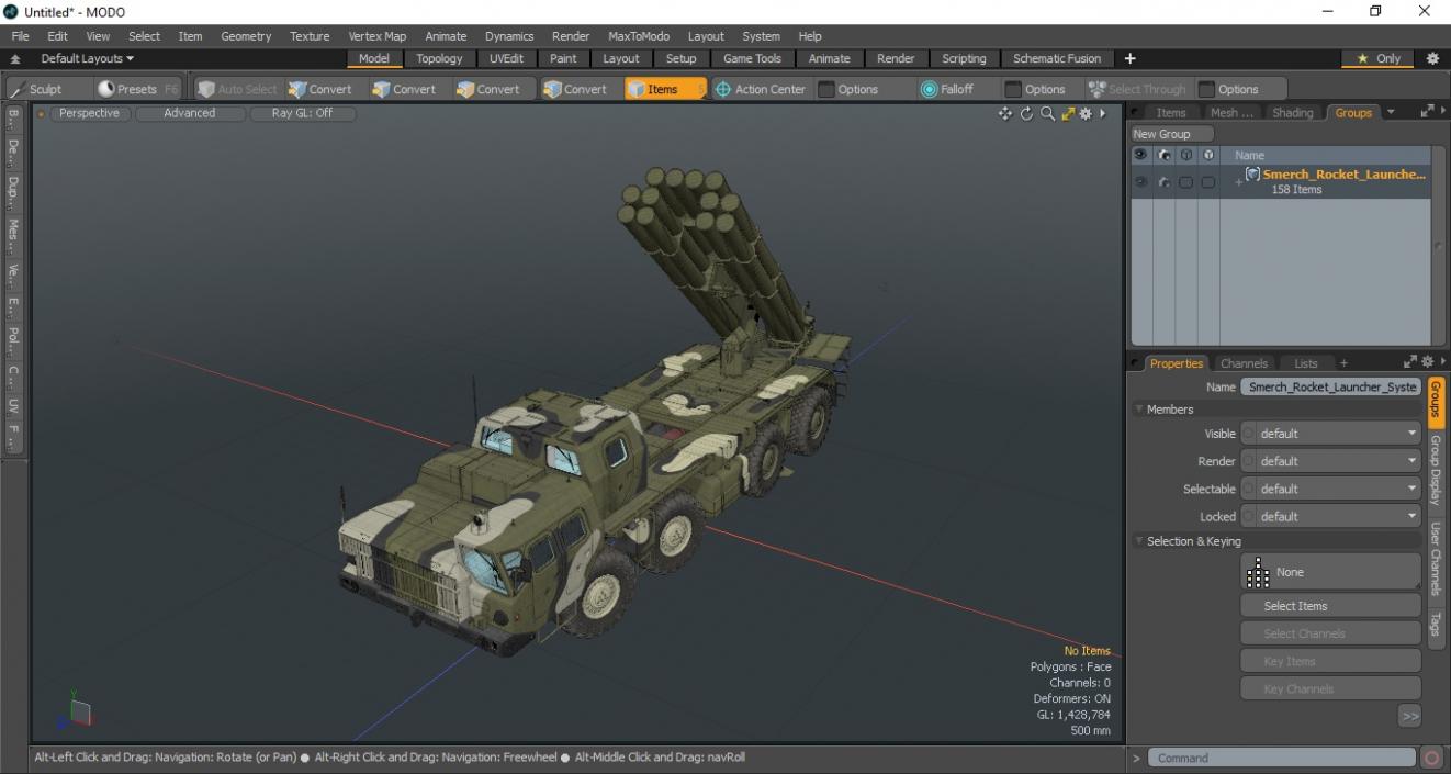 3D model Smerch Rocket Launcher System Camouflage