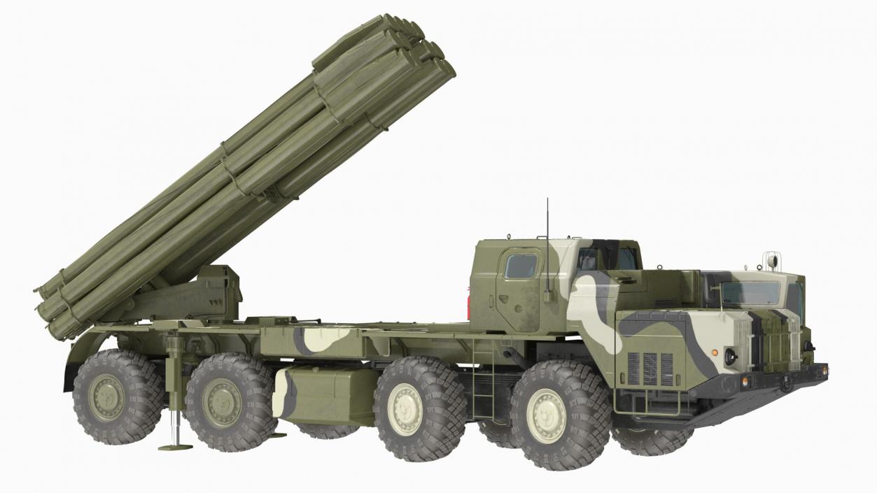 3D model Smerch Rocket Launcher System Camouflage