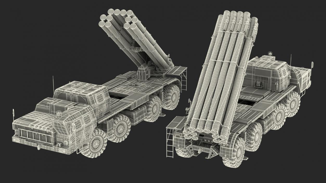 3D model Smerch Rocket Launcher System Camouflage