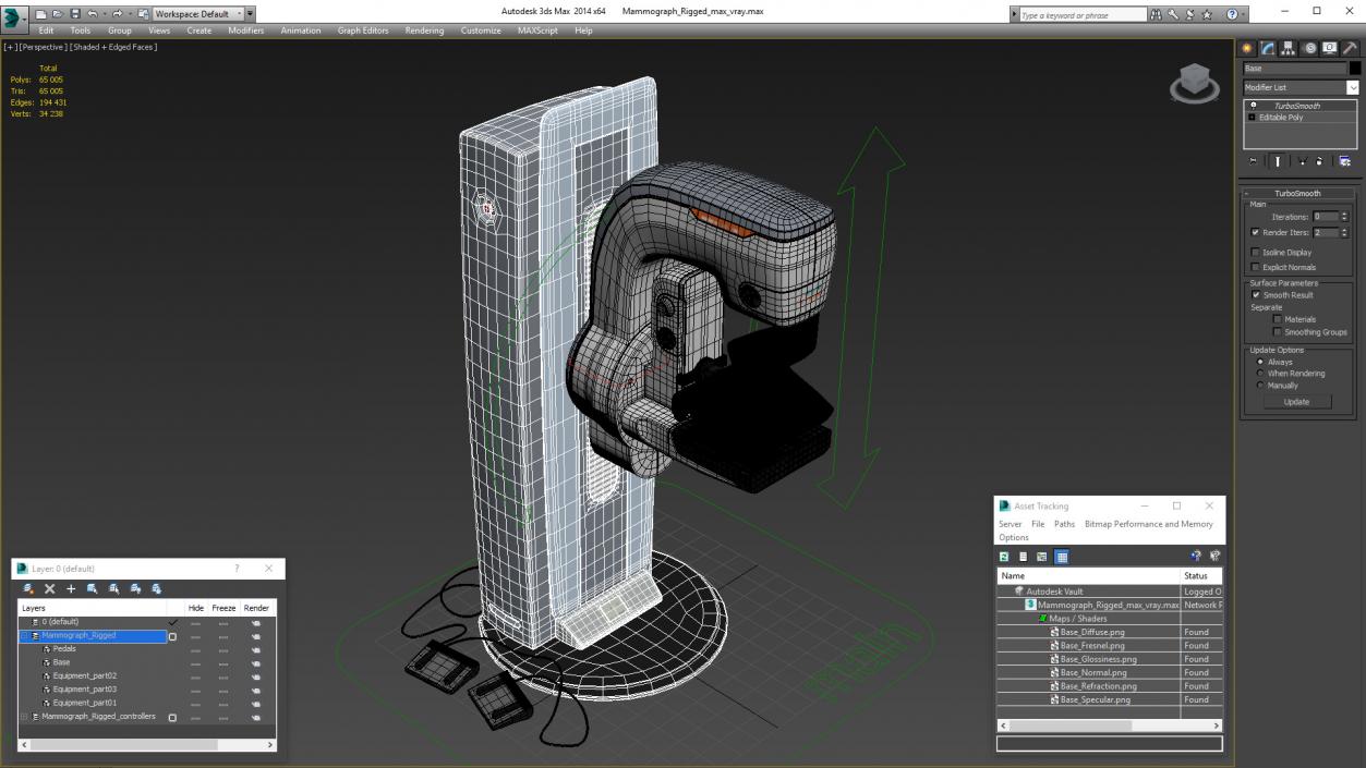 3D model Mammograph Siemens Mammomat Revelation Rigged