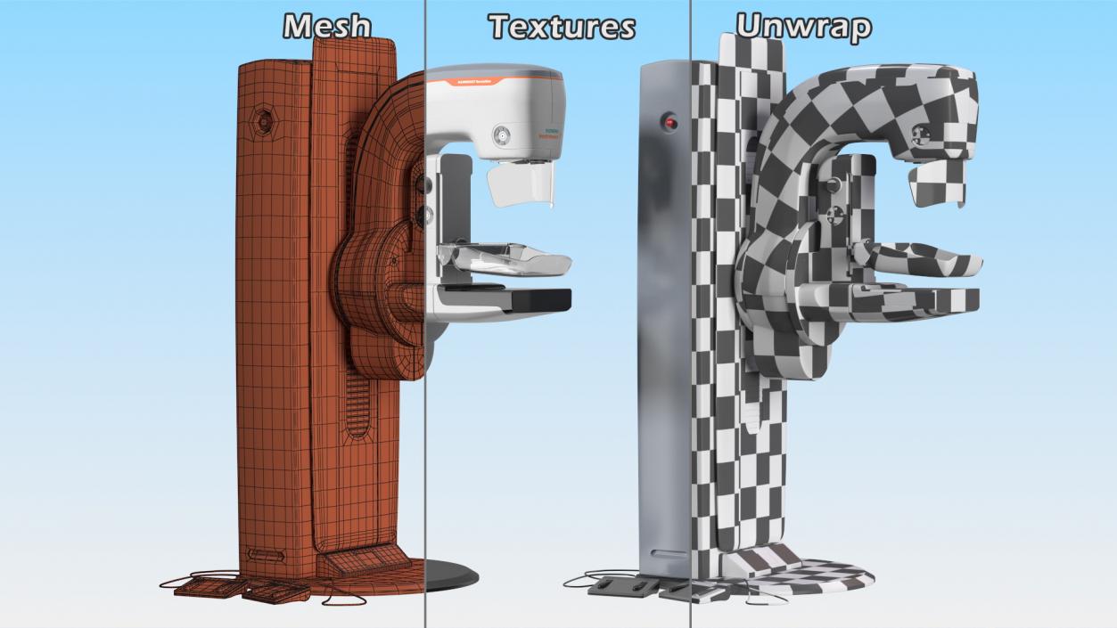 3D model Mammograph Siemens Mammomat Revelation Rigged