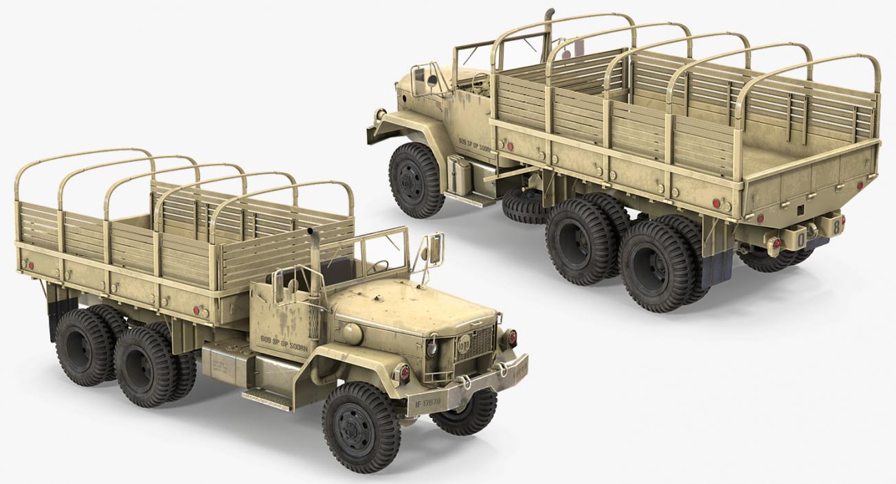 Cargo Truck M35 Desert Rigged 3D model