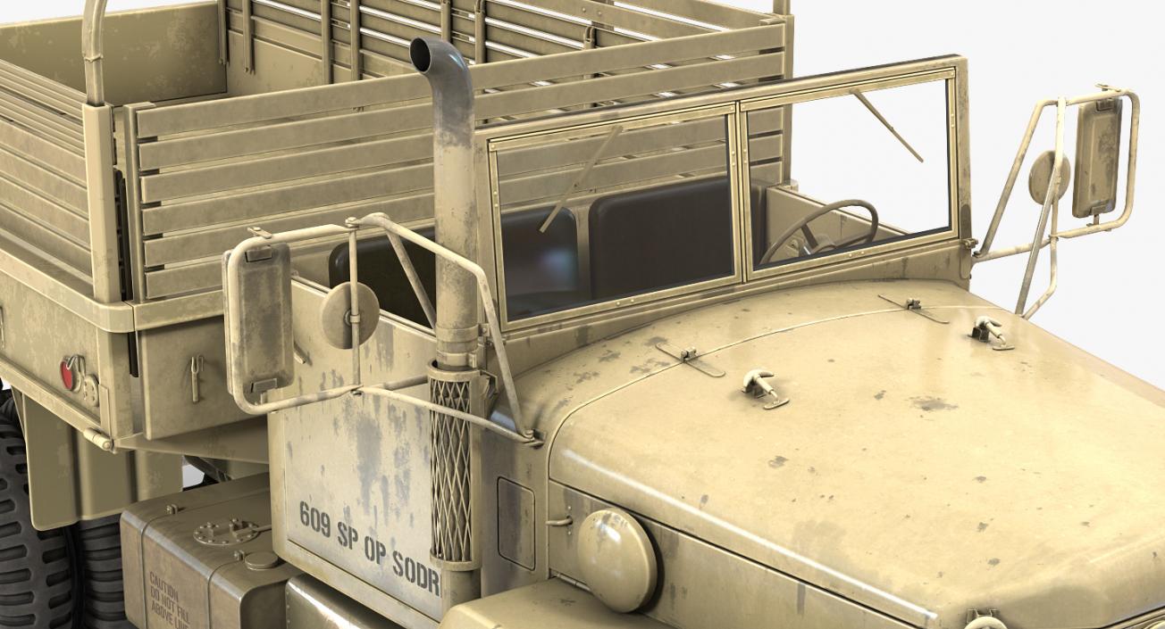 Cargo Truck M35 Desert Rigged 3D model