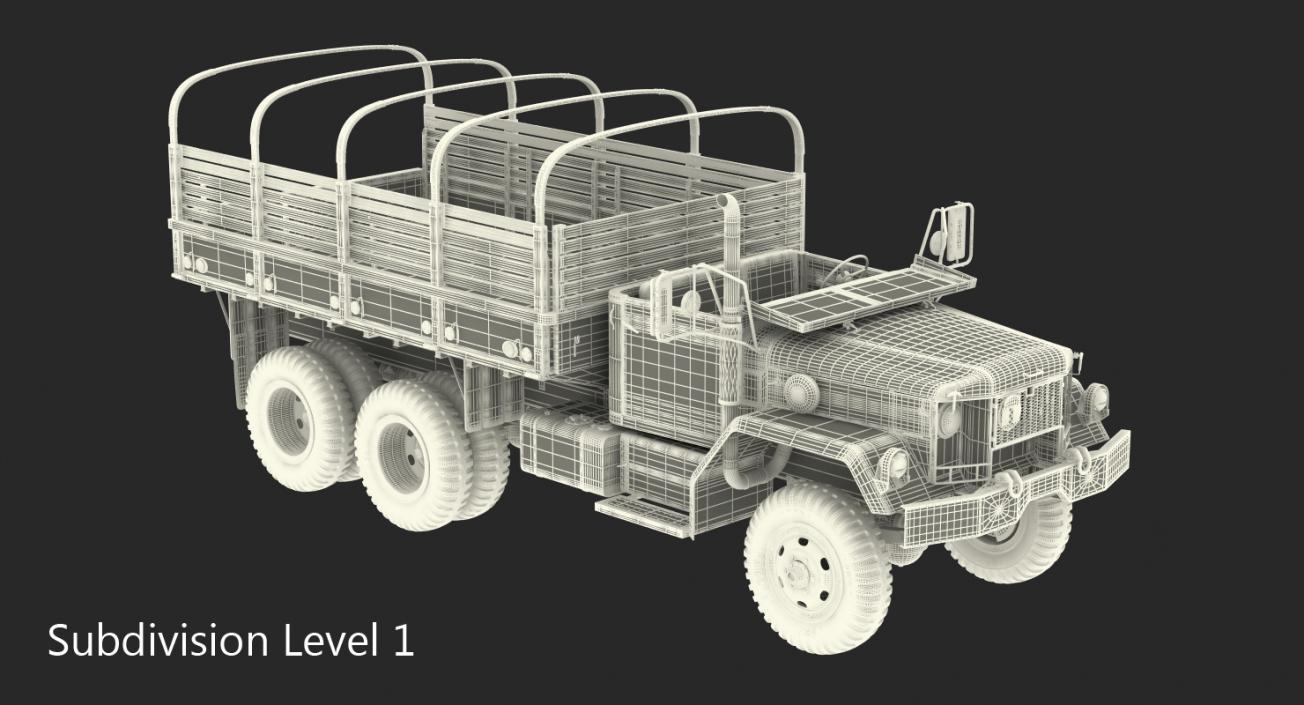 Cargo Truck M35 Desert Rigged 3D model