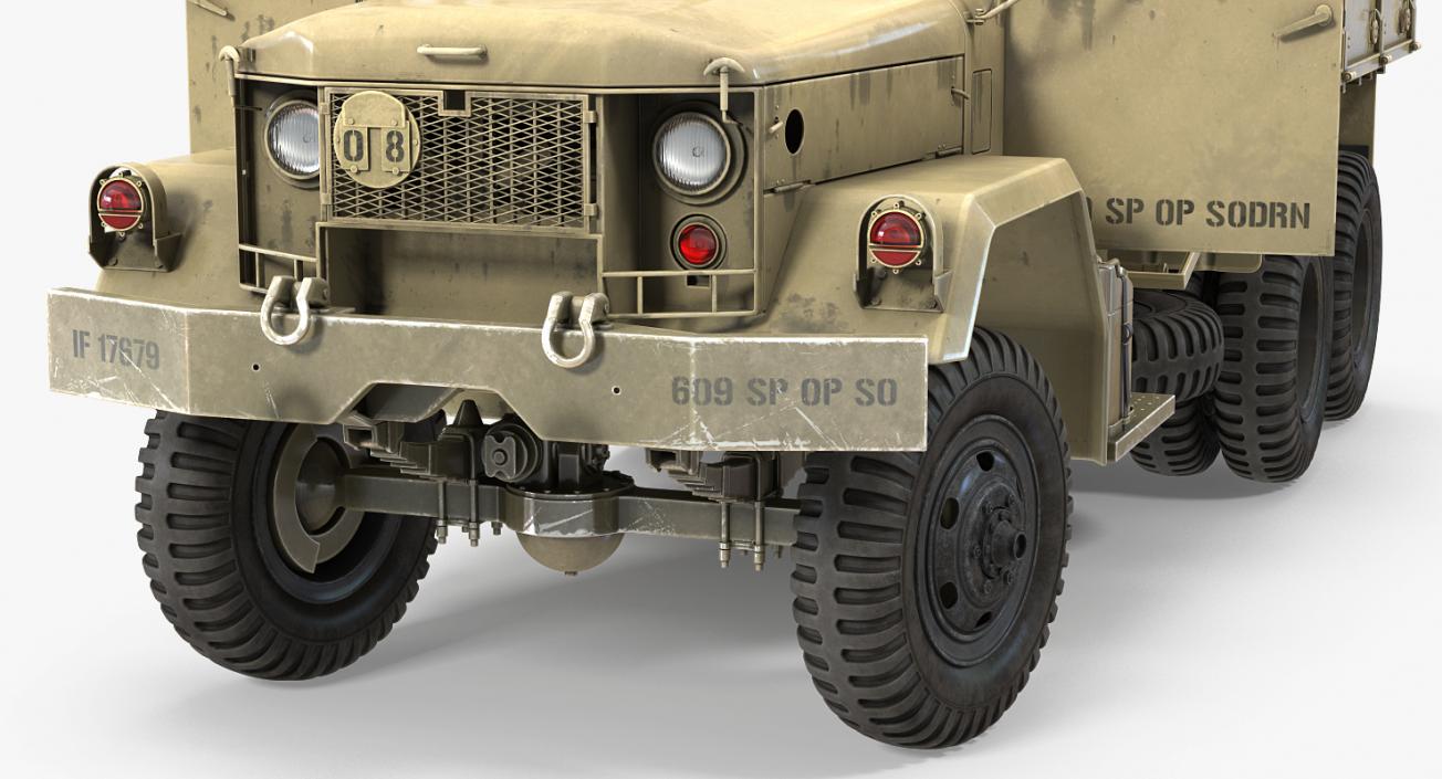 Cargo Truck M35 Desert Rigged 3D model