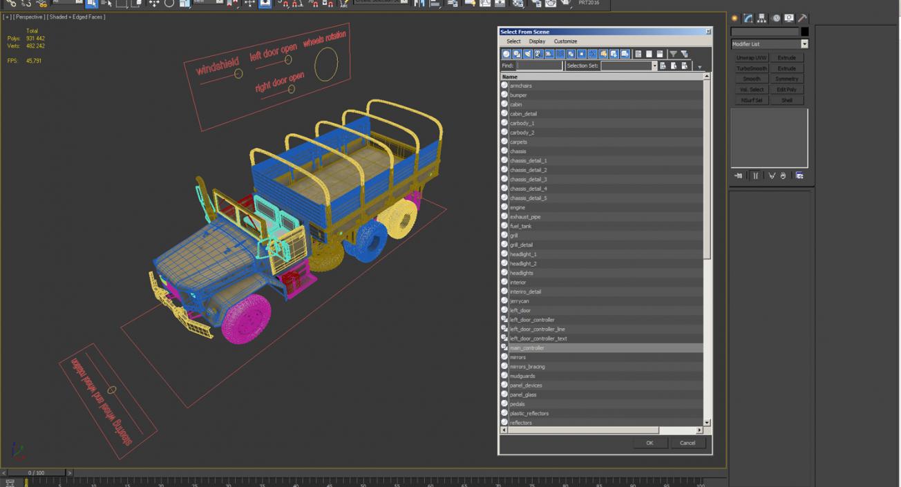 Cargo Truck M35 Desert Rigged 3D model